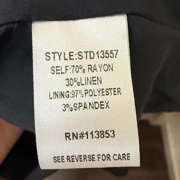 SugarLips Saint Tropez Cassia Tie Back Linen Midi Dress in black linen summer - Picture 12 of 14